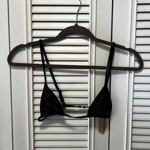 SKIMS Micro Black Sequin Triangle Bralette